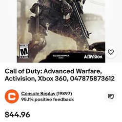Used Xbox 360 Call Of Duty Game 