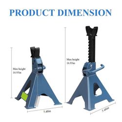 Larbanke includes two ratchet jack stands (6600 lbs), a stand kit with reflective strips for easy nighttime use.