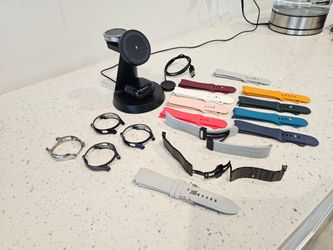 Samsung watch classic4 with ear buds and wireless charger bundle