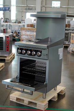 NSF Electric Range Oven 2 Burner 12 Ins Griddle TC-ER24-12G