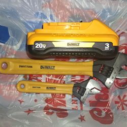 DeWalt 20v Max 3AH Battery  & 10"-6" Wrench  / All For 