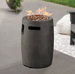 25" Round Hammered Outdoor LP Fire Column - Threshold™