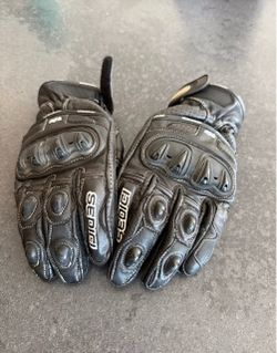 Sedici Black Leather Motorcycle Gloves
