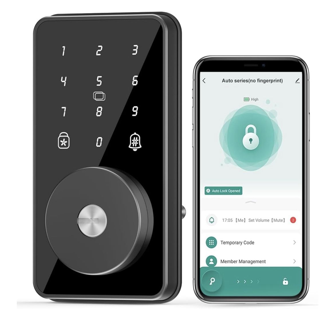 Smart Lock, 4-in-1 Keyless Entry Door Lock for Front Door, Digital Door Lock with Keypad, Bluetooth Smart Deadbolt, App Control