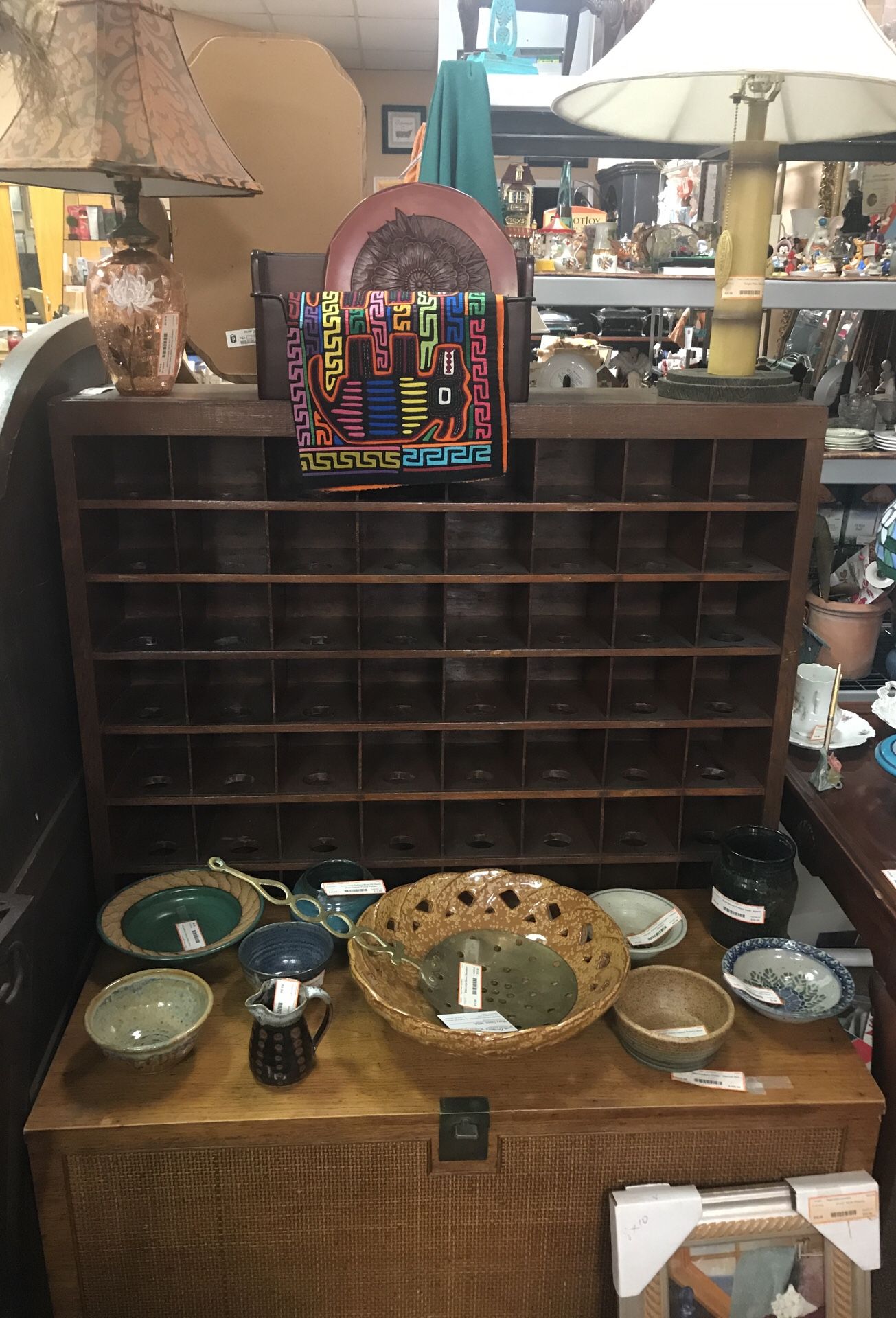 Antique Post Office Sorter, Turned Wine-Rack
