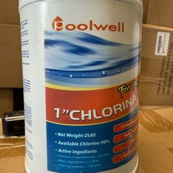 Chlorine Tablets 1 Inch 2 Lbs for Swimming Pools, Slow-Dissolving 1" Chlorinating Tablets Sanitizer for Spas and Hot Tubs, 2 Pounds