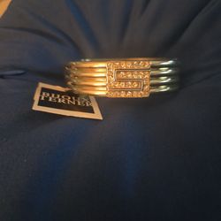 New Cuff Bracelet With Rhinestones. Nickel,  Lead Free.