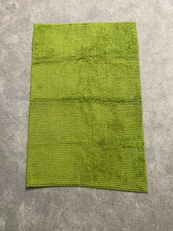 Green Chenille Bath Mat Rug