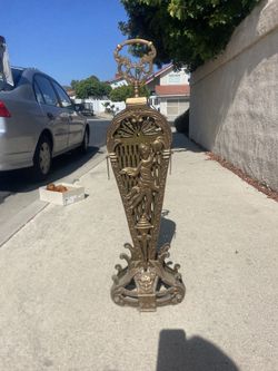 Solid Brass Vintage Peacock Fireplace Guard. Very Heavy