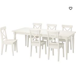 Ikea Ekedalen Extendable Dining Table And 4 Ingolf Chairs