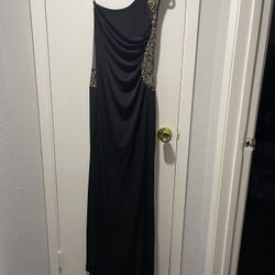 Black With Gold Dress Long 