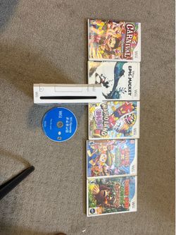 Wii console with games