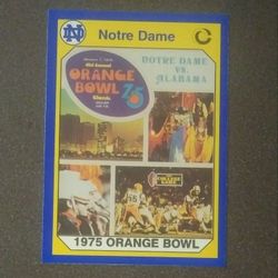 1990 Collegiate Collection 1975 Orange Bowl Notre Dame VS Alabama #60 Football Card Collectible Vintage Trading Sports NCAA College