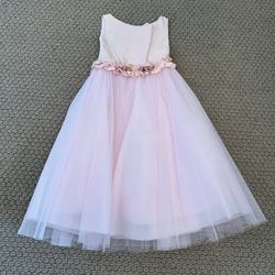 Pink Silk And Tulle Flower Girl Dress Size 3-4