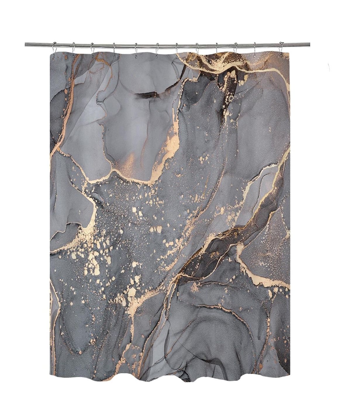 Shower Curtain with Grommets + 12 Hooks, Machine Washable NEW!!