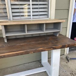 wooden shelves