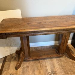 Wood Table And Mirror 