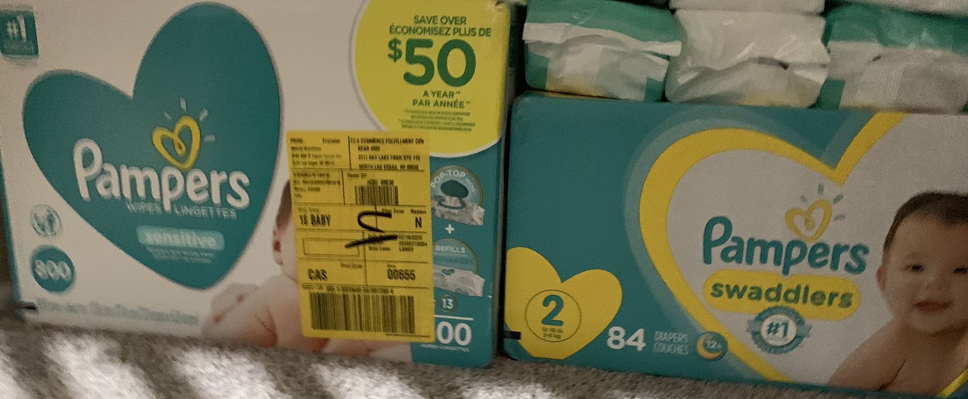 Pampers wipes & size 2