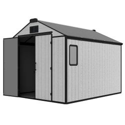 8  x 8 Outdoor Resin Plastic Storage Shed with Floor for Garden Patio Furniture