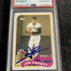 1989 Topps Jim Abbott Auto PSA