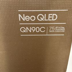SAMSUNG 75-Inch Class Neo QLED 4K QN90C Series Neo Quantum HDR+, Dolby Atmos, Object Tracking Sound+, Anti-Glare, Gaming Hub, Q-Symphony, Smart TV wit