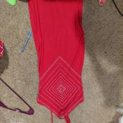 CESTI RED HALTER FORMAL WITH SEQUINS AND SIDE SLITS