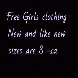 Free Girls clothing  sizes 8 - 12 New
