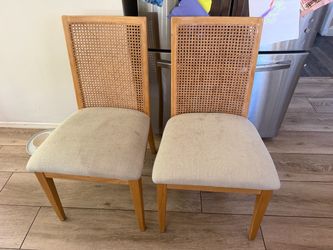 Rattan dining chairs set of 4