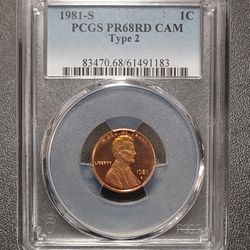 1981-S Lincoln Cent PR68RD Cameo Type 2 (Population 6!)