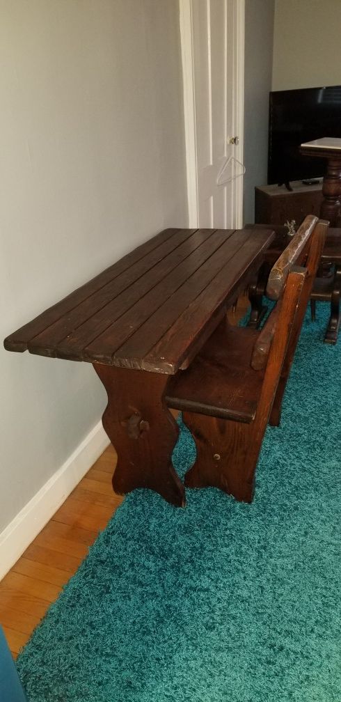Antique table with bench, Classic look