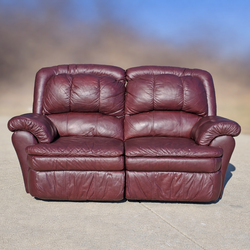 Burgundy Reclining Couch & Loveseat Set – Both Recline – Priced to Sell