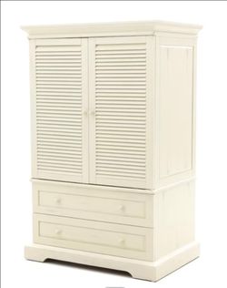 Pier 1 Distressed White Armoire / Media Cabinet – Endless Possibilities!