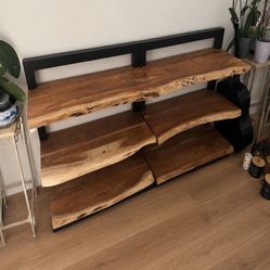 MODERN LIVE EDGE SOLID WOOD BOOKSHELF