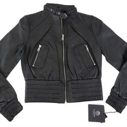 Uniquism New York Women’s Black Lambskin Leather Moto Jacket