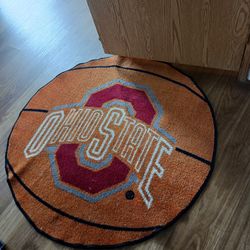 Ohio state basketball shaped rug