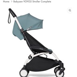 NEW! Babyzen YOYO2 Stroller Complete White w/ Aqua