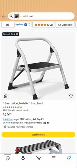 Foldable 1-Step Steel Step Stool