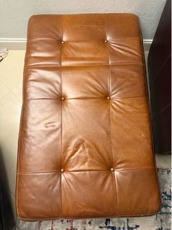 Exotic Pottery Barn Ottoman Leather