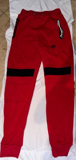 Nike Men's Tech Fleece Joggers Red/Black Size Medium