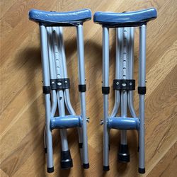 A Pair of Light-weight Folding Aluminum Crutches