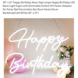 Happy Birthday Neon Sign