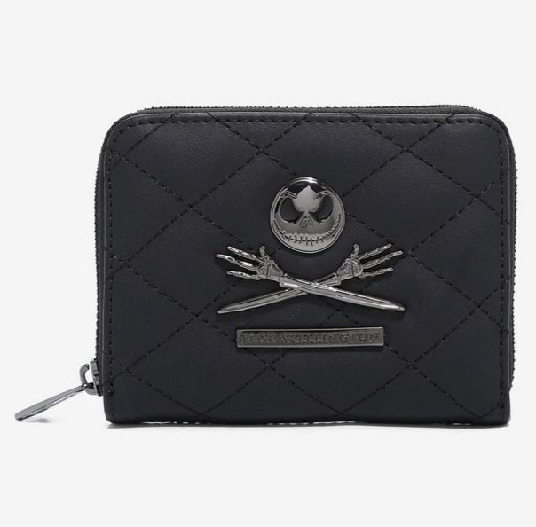 (NWT) Loungefly Disney The Nightmare Before Christmas Jack Skellington Quilted Small Zip Wallet