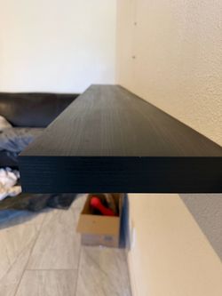 Black Wood Grain Floating Shelf