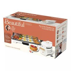 Beautiful By Drew Barrymore Griddle And Waffle Iron Set. 