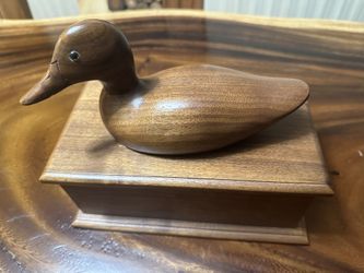 Wooden Box With Duck Lid