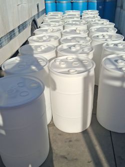 30 Gal Close Head Natural Plastic Barrel Water Storage Barrels Gray Water Waste Motor Oils Liquids Tents Recycling Gas Containers Diesel Fuel Can