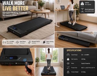 Compact Under-Desk Walking Treadmill