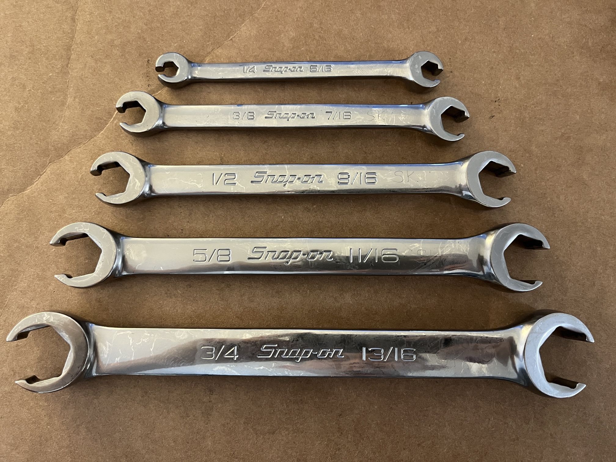 Snap-on 5pc SAE Flare Nut Wrench Set
