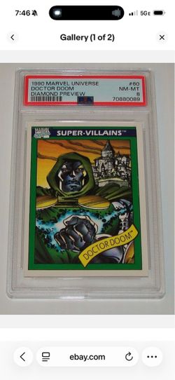 1990 Doctor Doom Marvel Diamond Preview Universe Card Set PSA 8 #60