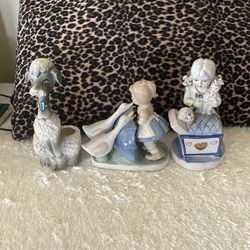 Little Girl With To Duck / Girl Baby's / Fancy Poodle